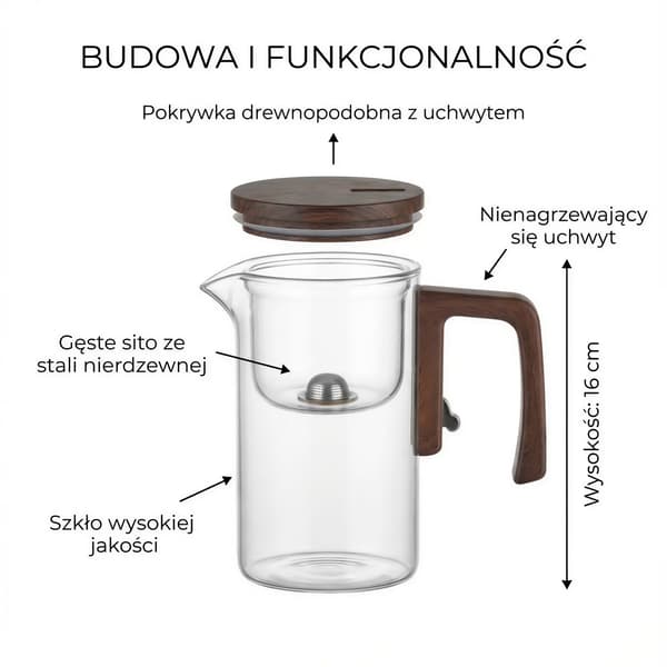 750 ML GLASKANDE MED MAGNETISK TRIGGER TIL KAFFE OG TE