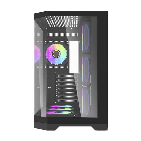 Darflash FT418 PRO computerkabinet + 7 aRGB-blæsere (sort)