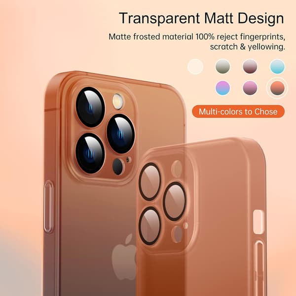HÅRDT SILIKONEETUG TIL IPHONE 14 PRO 6,1" ORANGE SORT OMBRE