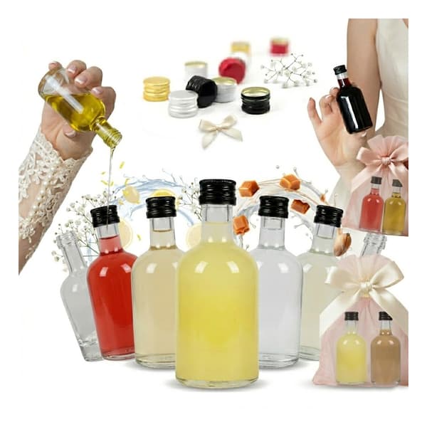 50x Mini TADEK Glasflaskor 50ml Bröllopsflaska för Gäster 50st