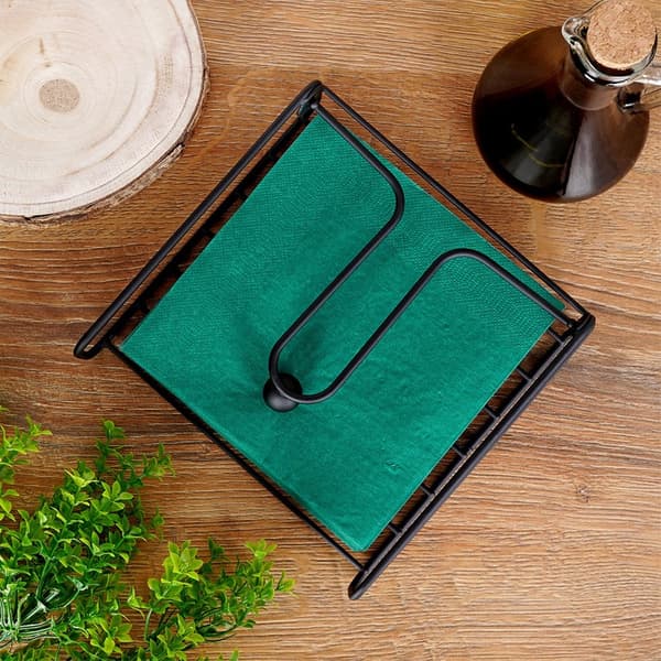 Serviet holder metal sort 19x19,5 cm