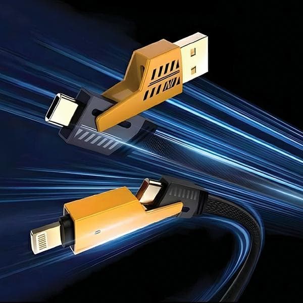 AWEI-kaapeli CL-226 4w1 usb-c/lightning/USB-A musta/musta 65W/27W