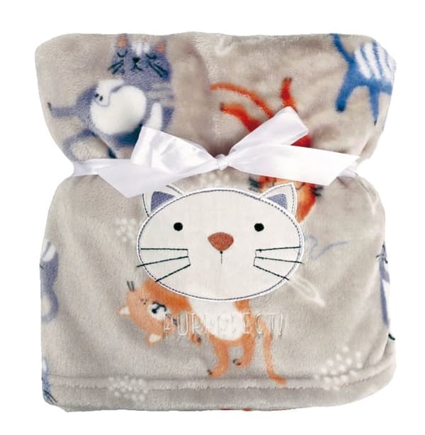Broderet tæppe 75x100 RICCO beige med katte