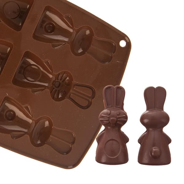 Brun silikoneform til kaninkage og praline