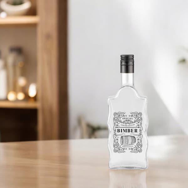 5x MÅNFLASKOR FALA 500ml MED TRYCK FÖR VODKALIÖR glasflaskor