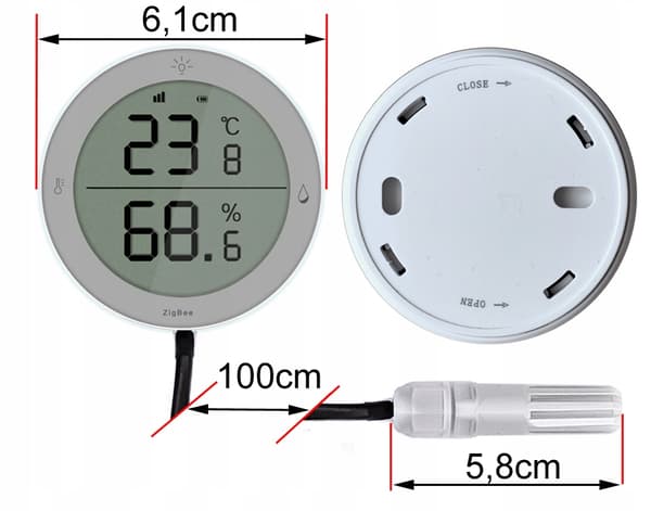 Extern sensor temperatur fuktighet LCD ZigBee TUYA -25 +99°C