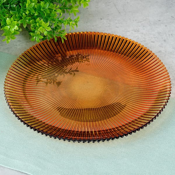 Glas desserttallerken rav 21 cm