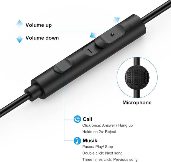 ANKBIT E100Pro TRÅDBUNDNA HÖRTELEFONER MED MIKROFONBRUS SVARTA