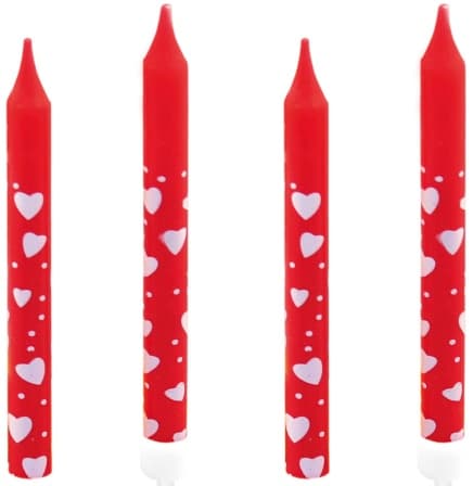 Røde lys til Valentinsdag hjertekage 10 stk.