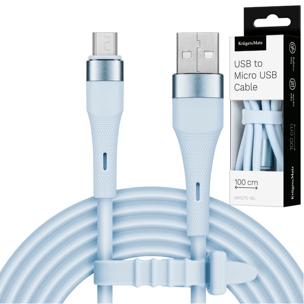 USB - microUSB-kabel 1m 12W silikone Kruger&Matz Basic
