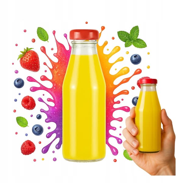 50x Juiceflaskor JUICE 200 ml GLASFLASKOR för honungsjuicelock fi33