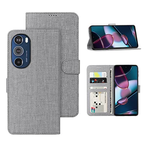 MOTOROLA EDGE 30 PRO ETUI GRÅT STOFKLAP