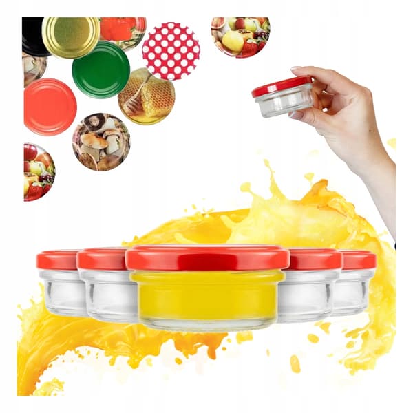 50x burkar 65 ml + lock honung sylt grädde ljus presentburkar