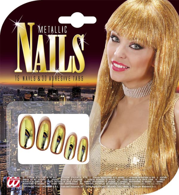 Nageltips Metallic Guld Långa