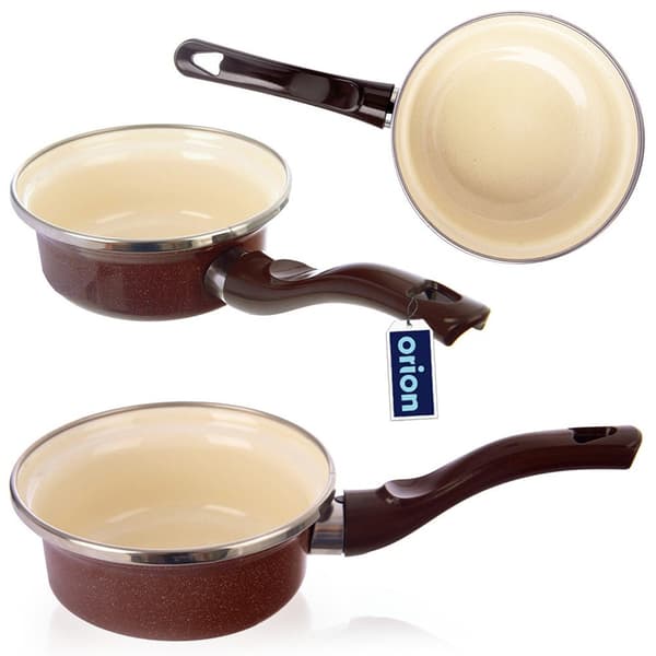 Kastroll emaljerad brun 12 cm, 350 ml