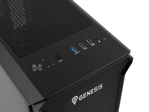 Genesis Irid 503 ARGB Micro Tower -tietokonekotelo, musta