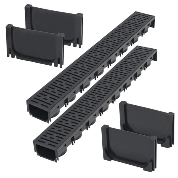 vidaXL afløbsrender, plastik, 2 m