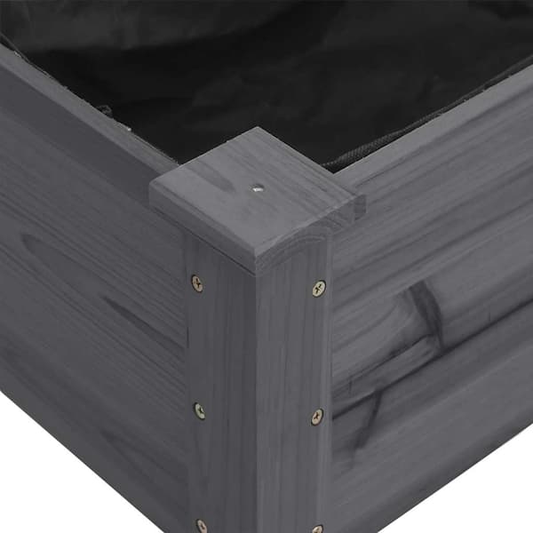 vidaXL Växtställ med foder grå 203x53x76 cm massivt granträ