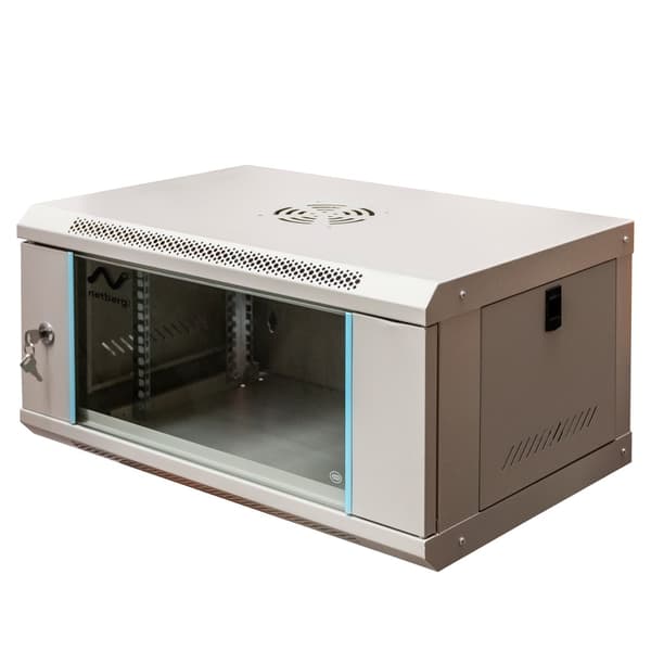Netberg 19" 6U väggmonterad serverrack grå 300x600x400mm