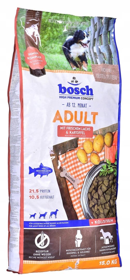 Bosch tørfoder til voksne hunde med laks og kartofler 15 kg