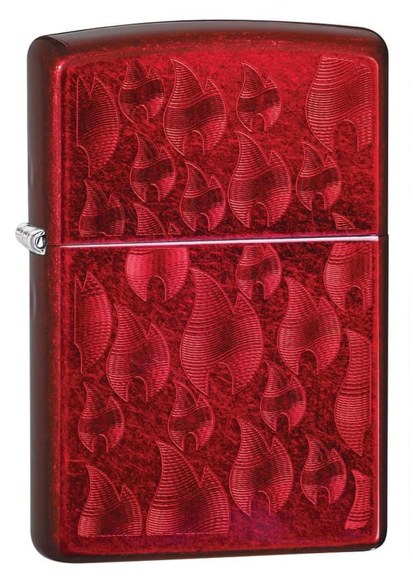 Zippo Candy Apple lighter med rød flammemønster