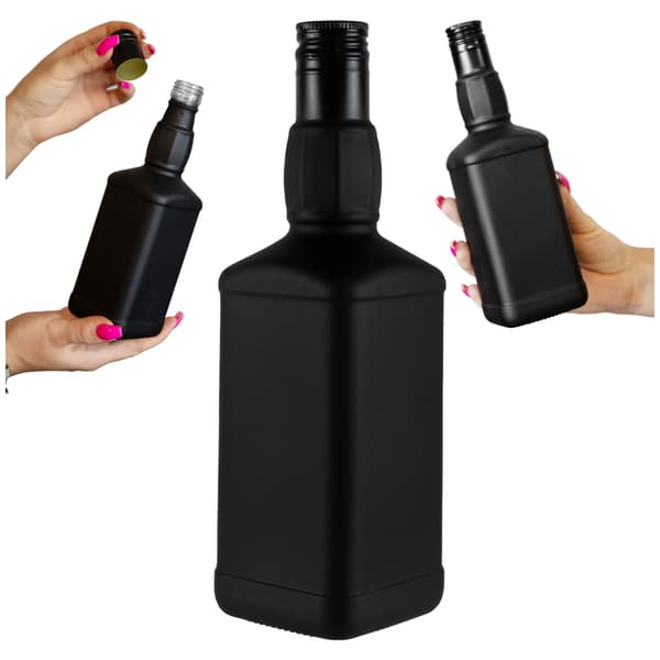 10x Daniel glasflasker 500ml sorte matte til whiskylikører alkohol 0,5l