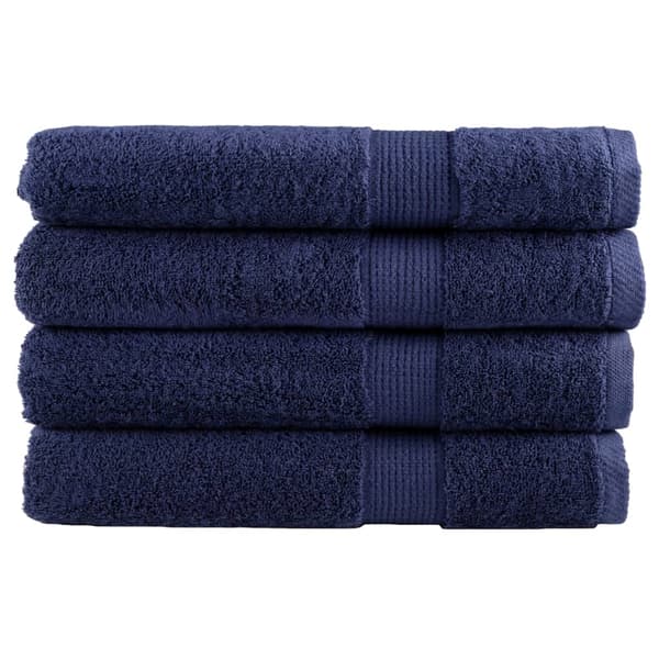 vidaXL Premiumhanddukar SOLUND, 4-pack, Marinblå, 80x200 cm