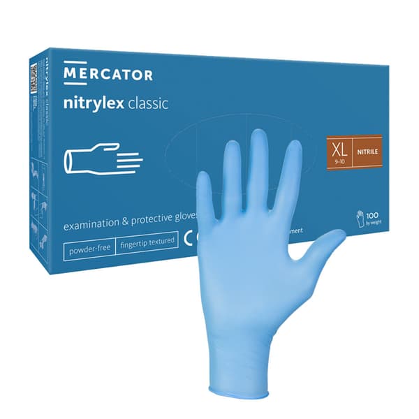 Nitrilhandskar XL blå Mercator Nitrylex Classic 100 stycken