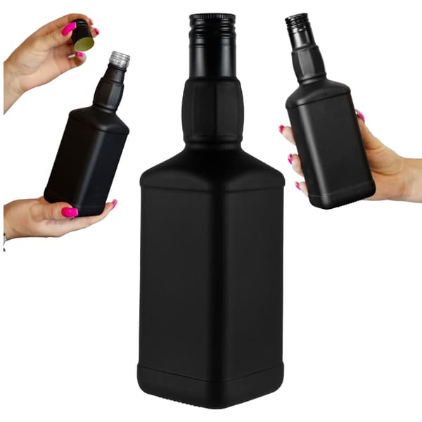 5x Daniel 500ml sort mat flaske med karakter til whiskylikører 5 stk.