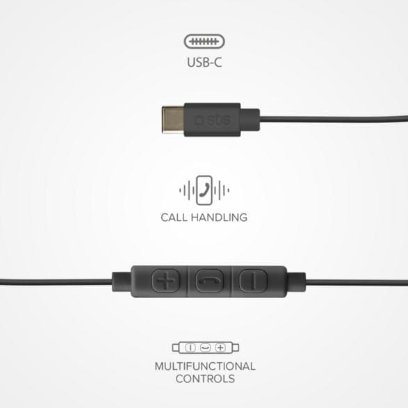 SBS Studio Mix 65 USB-C trådbundna hörlurar svarta