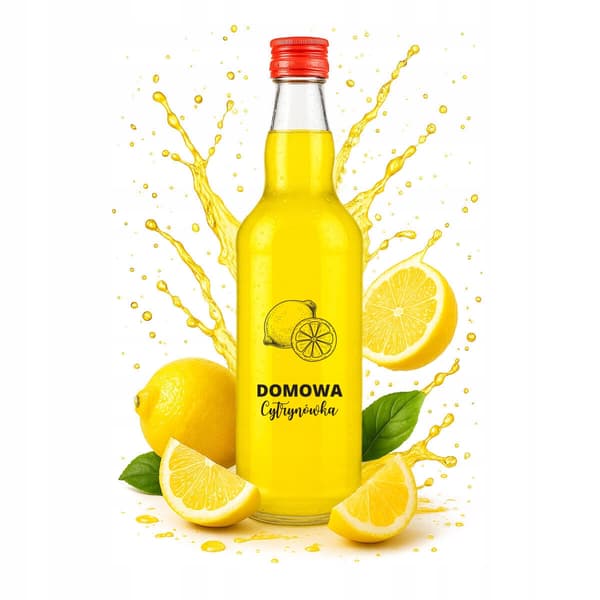 MONOPOL-flaska 500ml med CITRONTRYCK, 0,5l glasflaskor för vodka