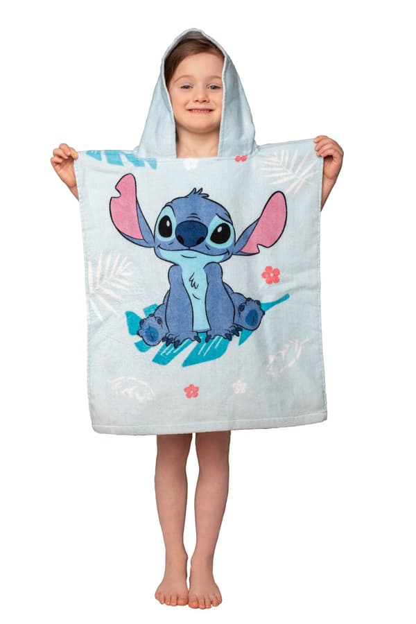 LILO AND STITCH BØRNES HÅNDKLÆDE MED HÆTTE PONCHO Wrap Efter Badning Pool STRAND
