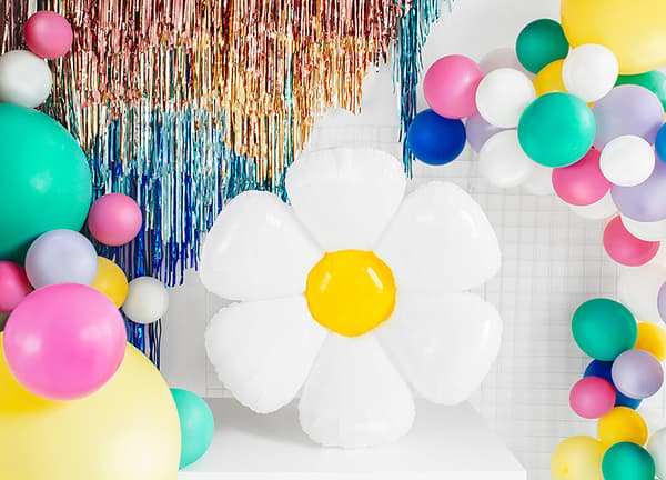 Folieballong med daisymotiv 75x71cm mix 1 st.