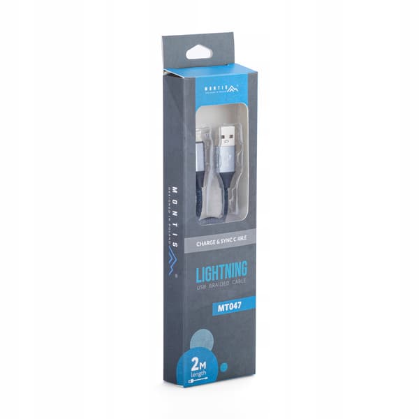 USB - LIGHTNING 2.0 KABEL STÆRK LANGT FLETTET 2M