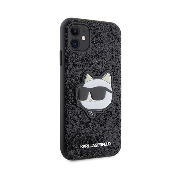 Karl Lagerfeld NFT Glitter Choupette Patch - iPhone 11-skal (svart)