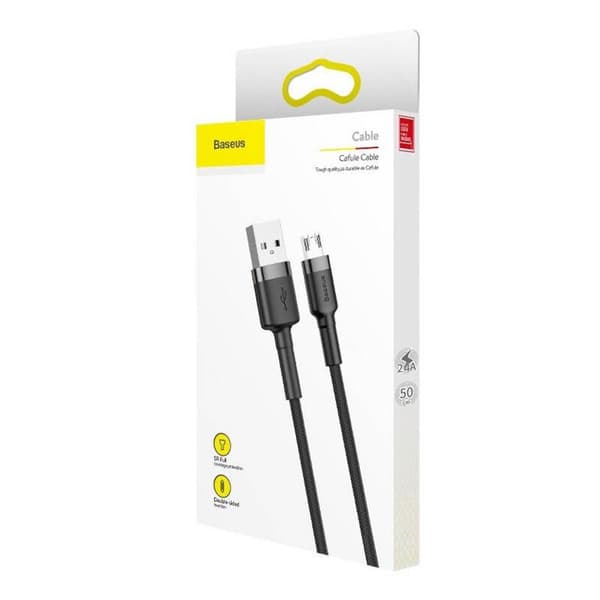 Baseus Cafule USB-Micro USB -kaapeli 1.5A 2m (Harmaa-Musta)