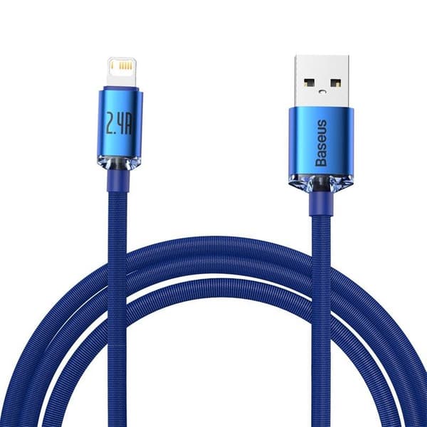 Baseus Crystal Shine USB-Lightning-kaapeli, 2.4A, 2m (sininen)