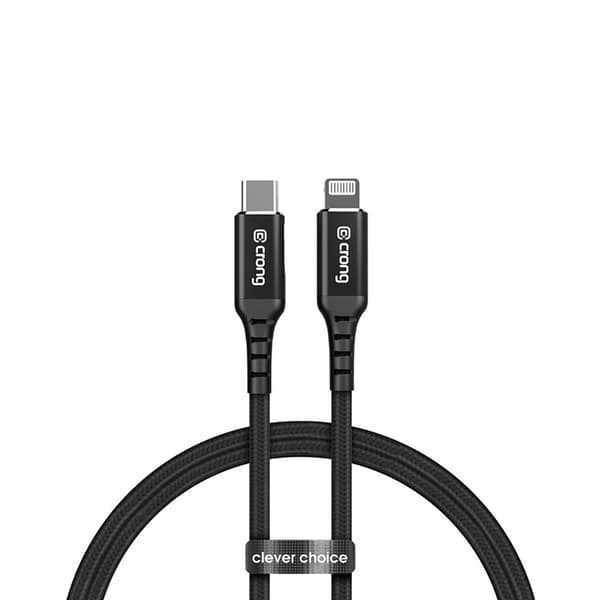 Crong Armor Link - USB-C Lynhurtig Opladningskabel MFi 150cm (sort)