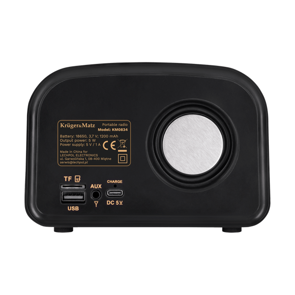 Kruger&Matz bærbar radio Bluetooth AUX microSD indbygget batteri