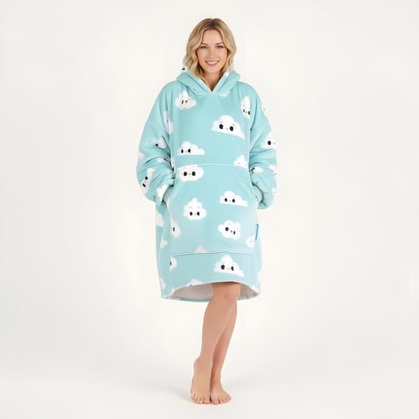 Meget blød Lazy Morgenkåbe Tæppe Sweatshirt Blå Sky 100 cm