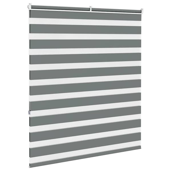 vidaXL Zebra rullegardin, mørkegrå, stofbredde 130,9 cm, polyester