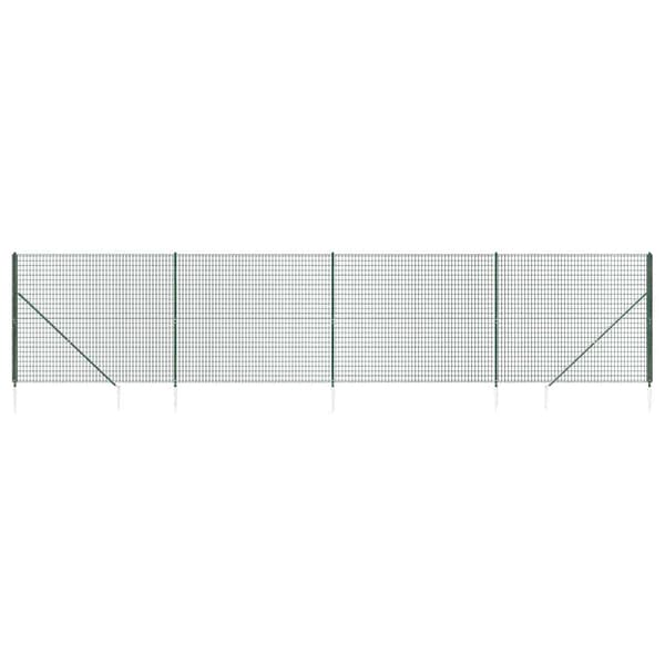 vidaXL nethegn med ankre, grøn, 2,2x10 m