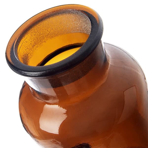 Glas madbeholder brun med prop bred hals 500 ml