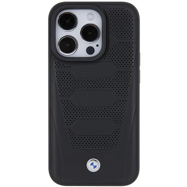 BMW BMHCP15X22RPSK iPhone 15 Pro Max 6,7 sort/sort lædersæder mønster