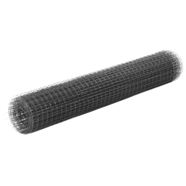 vidaXL Stål- och PVC-nätstaket 10x1 m grå