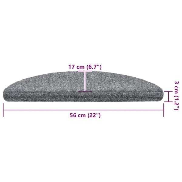 vidaXL selvklæbende trappemåtter 20 stk. lysegrå 56x17x3 cm