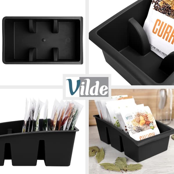 Krydderiorganizer sort 25x15x9 cm 2 stk.