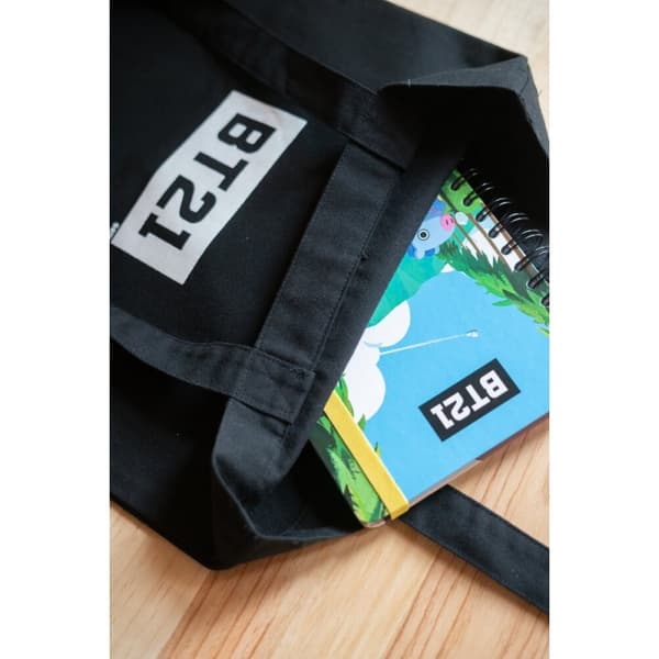 BT21 - Indkøbspose i stof 28x40 cm (Sort)