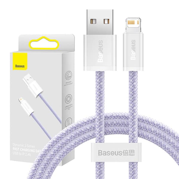 Baseus Dynamic 2 USB til Lightning-kabel, 2.4A, 1m (lilla)