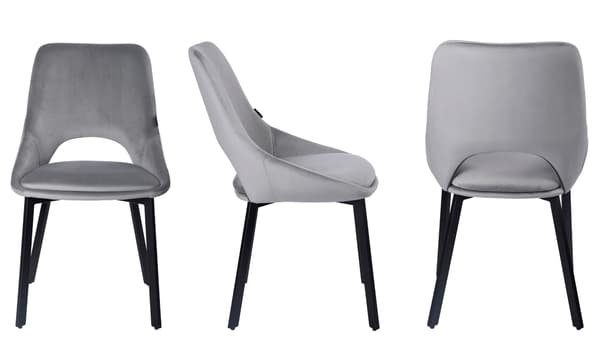 LUMO verhoiltu nojatuoli, velour, harmaa